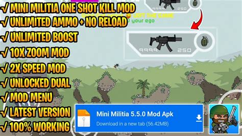Mini Militia One Shot Kill Mod APK v5.3.4.